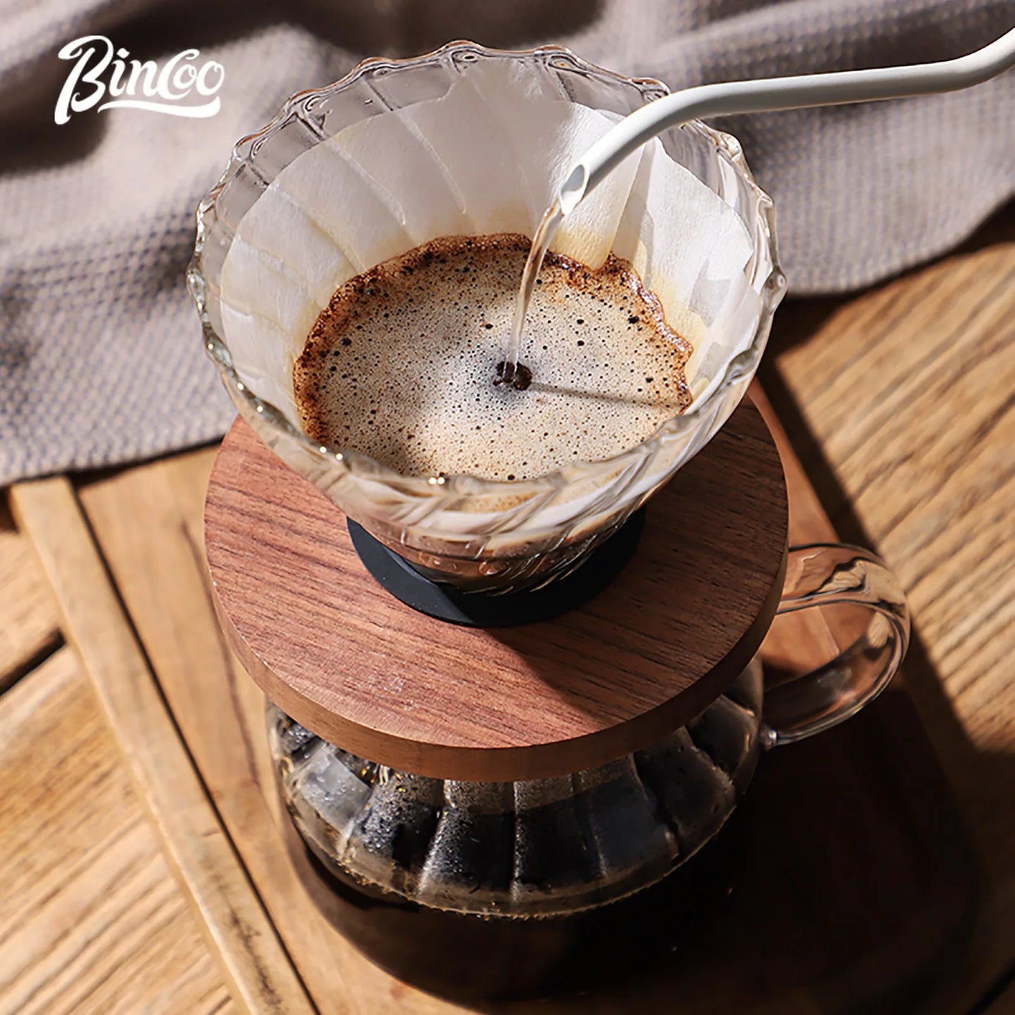 Slow-Cafetière Coffee en Verre avec Filtre