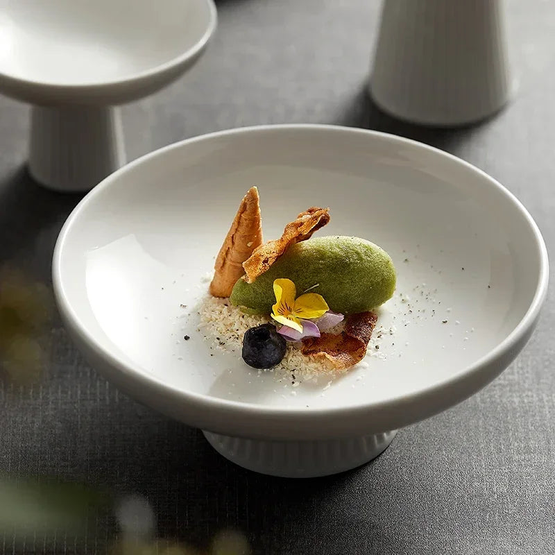 Mykonos-Présentoir à dessert en céramique sur pied – Collection Élégance