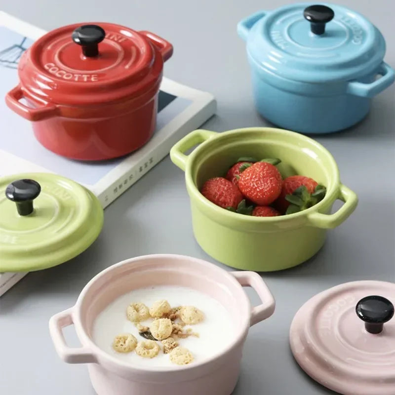 Florence-Mini cocotte en céramique avec couvercle – Élégance et cuisson individuelle