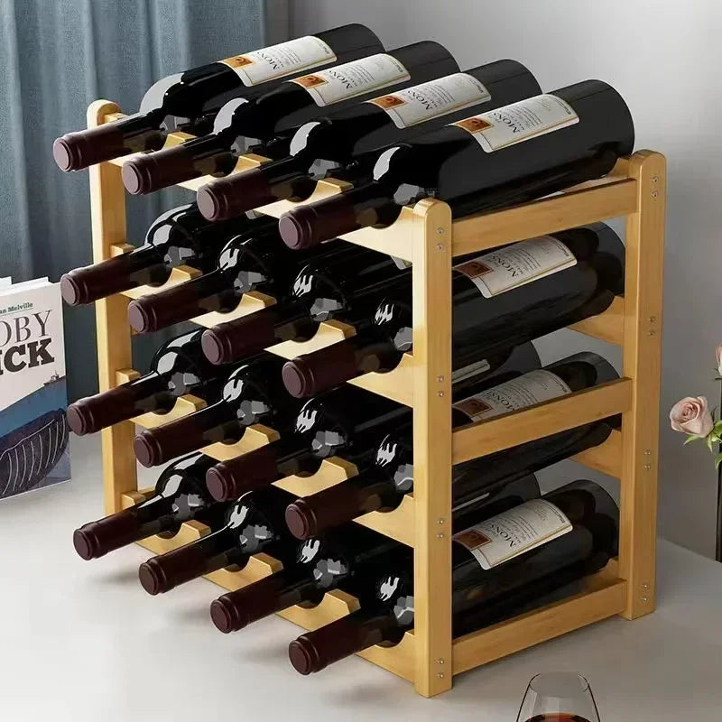 Étagère à vin design en bois – Rangement bouteilles élégant