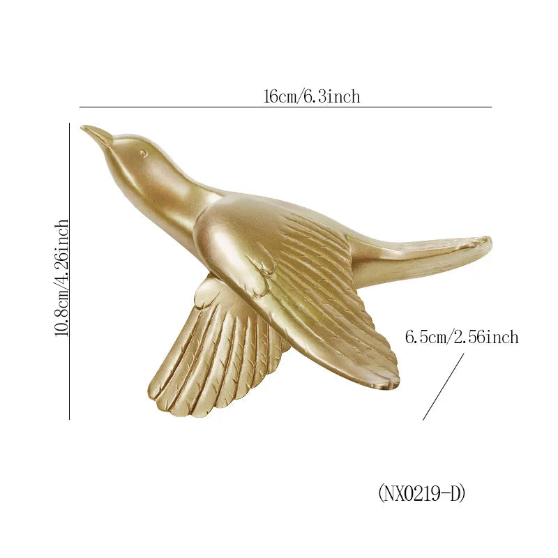 Vola-Décoration murale oiseaux dorés – Design bohème chic et moderne