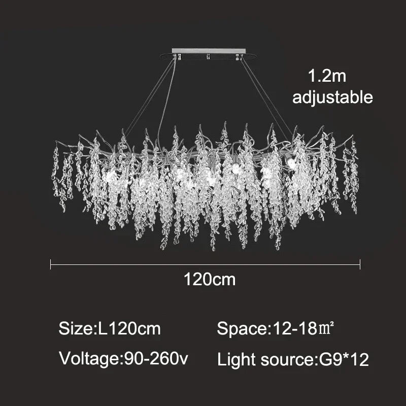 Dubaï-Suspension cristal moderne dorée – lustre design salon