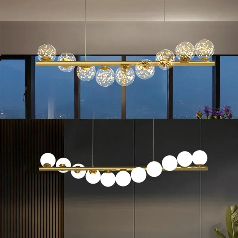 Vella-Lustre design suspendu à globes LED – suspension moderne salle à manger