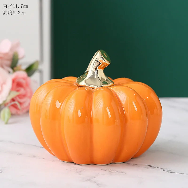 Citrouille décorative en céramique émaillée – Plusieurs coloris