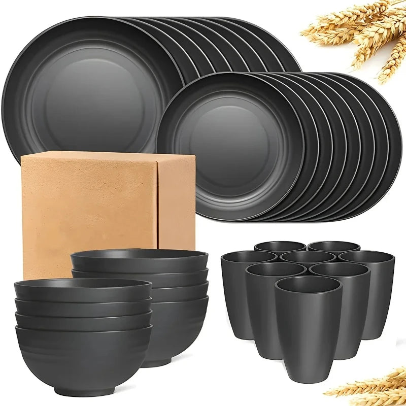 futi-Service de pique-nique réutilisable 16 pièces – vaisselle légère pour repas en extérieur