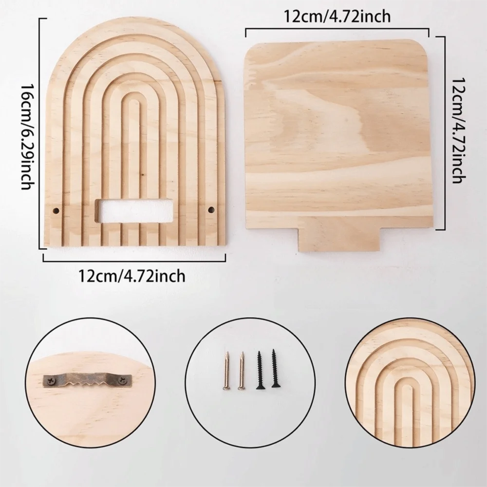 Bohème-Étagère murale bohème en bois – décoration murale design arche