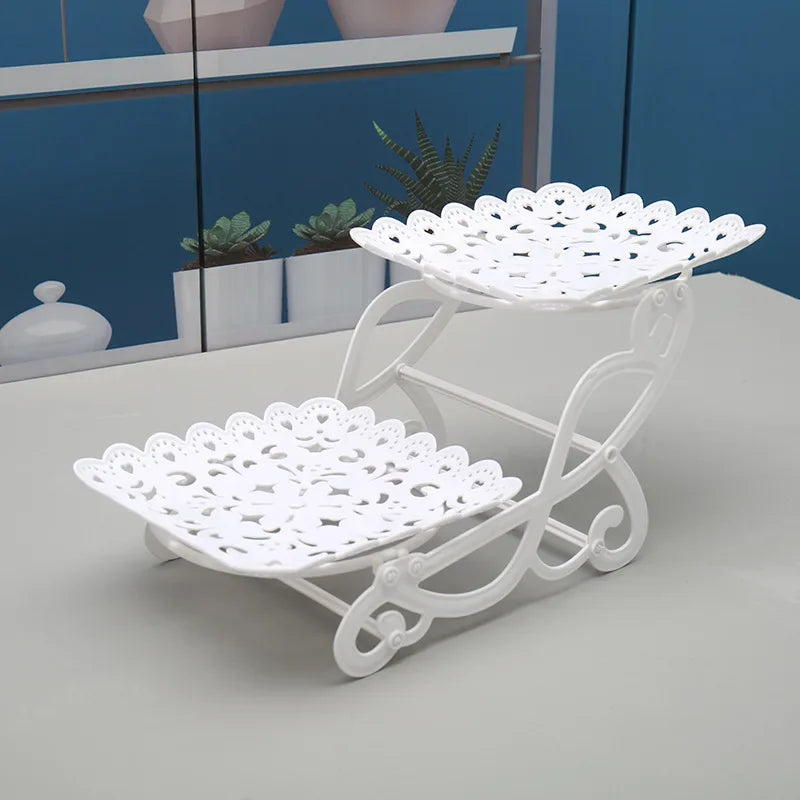 Présentoir décoratif blanc – support élégant pour desserts et décoration