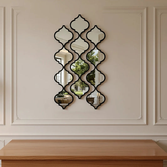 Marrakech-Miroir mural décoratif style marocain – composition de 12 miroirs muraux