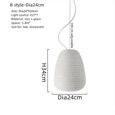 Gheisha-Suspension esprit Japandi Wabi-Sabi – Luminaire design en papier de riz