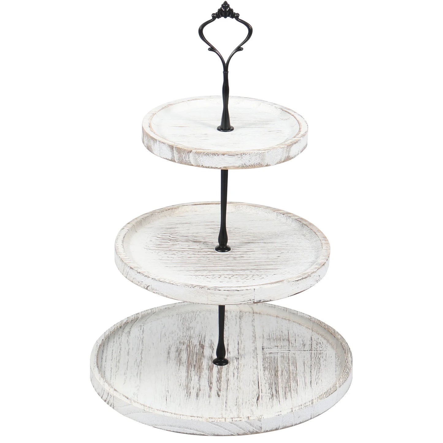 Duchesse-Présentoir à gâteaux rond à 2 ou 3 niveaux effet bois