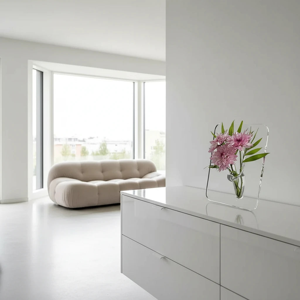 Deva-Vase design minimaliste transparent – décoration florale moderne
