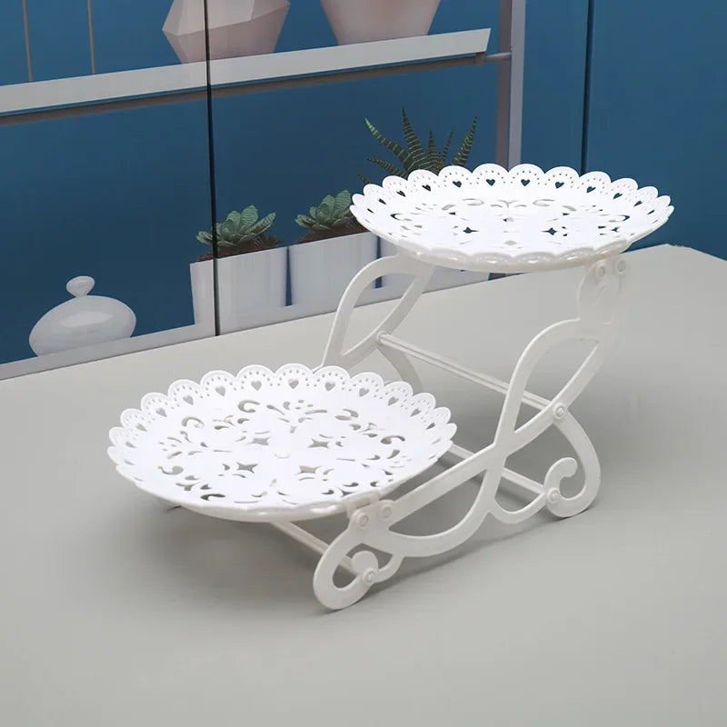 Présentoir décoratif blanc – support élégant pour desserts et décoration