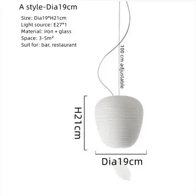 Gheisha-Suspension esprit Japandi Wabi-Sabi – Luminaire design en papier de riz