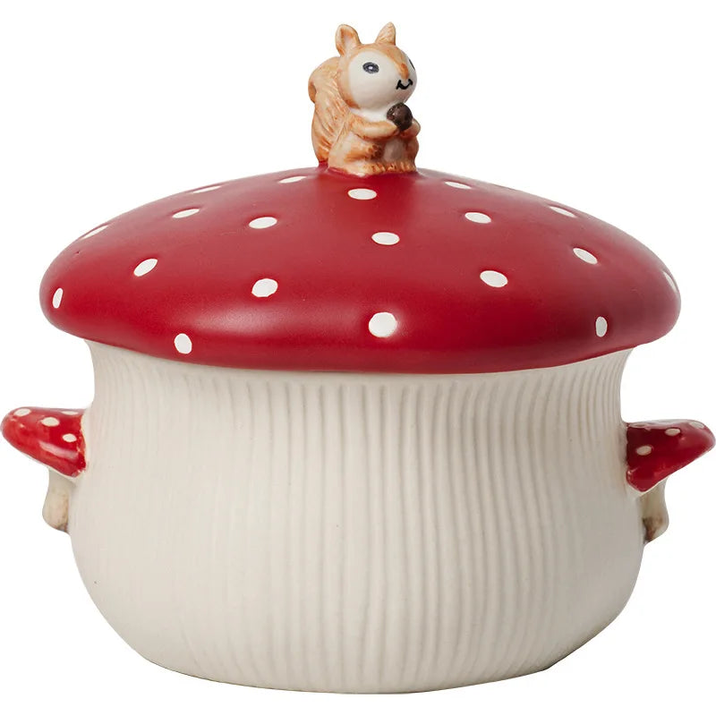 Lutin-Service en porcelaine décor champignon rouge