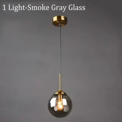 Marbella-Suspension verre ambré design – Luminaire moderne E27 pour salon ou salle à manger