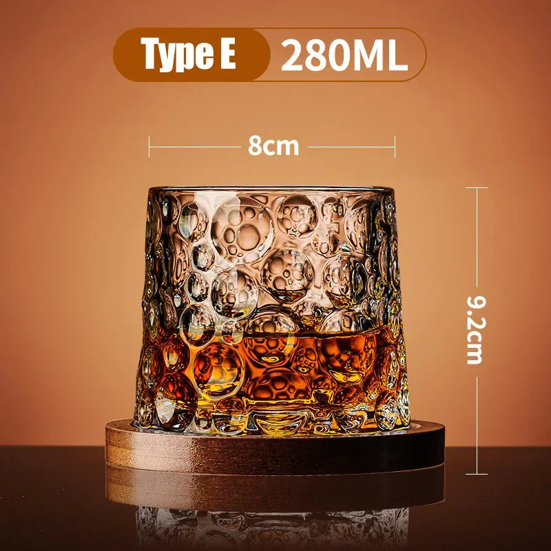 Dallas-Verre à whisky texturé rotatif – 280 ml