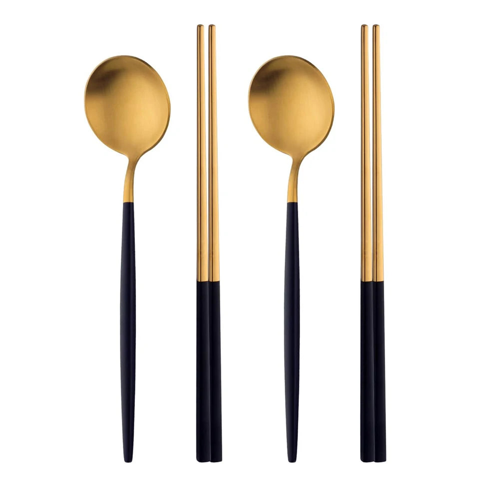 AIy-Set de couverts japonais en acier inoxydable – design élégant