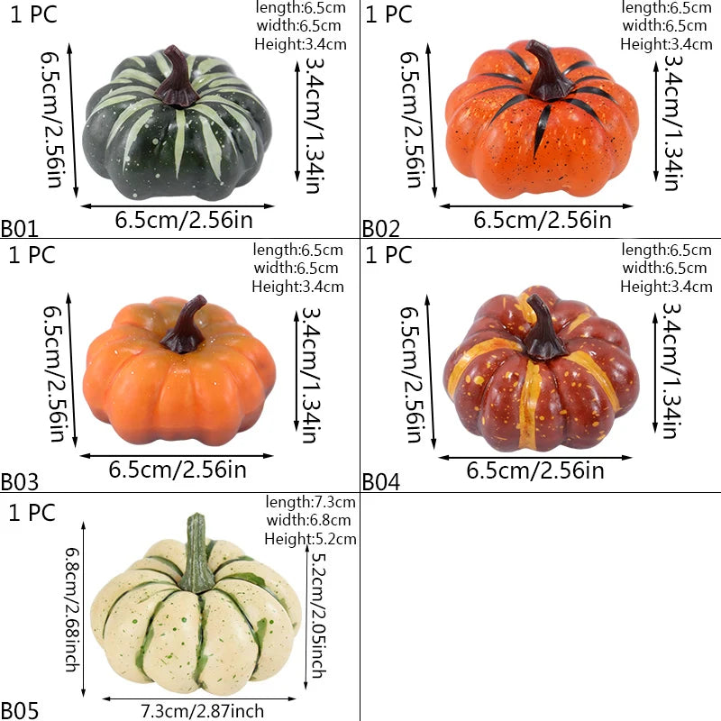 Mini citrouille artificielle décorative – Ornement d’automne