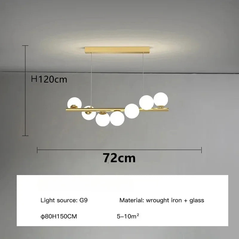 Vella-Lustre design suspendu à globes LED – suspension moderne salle à manger