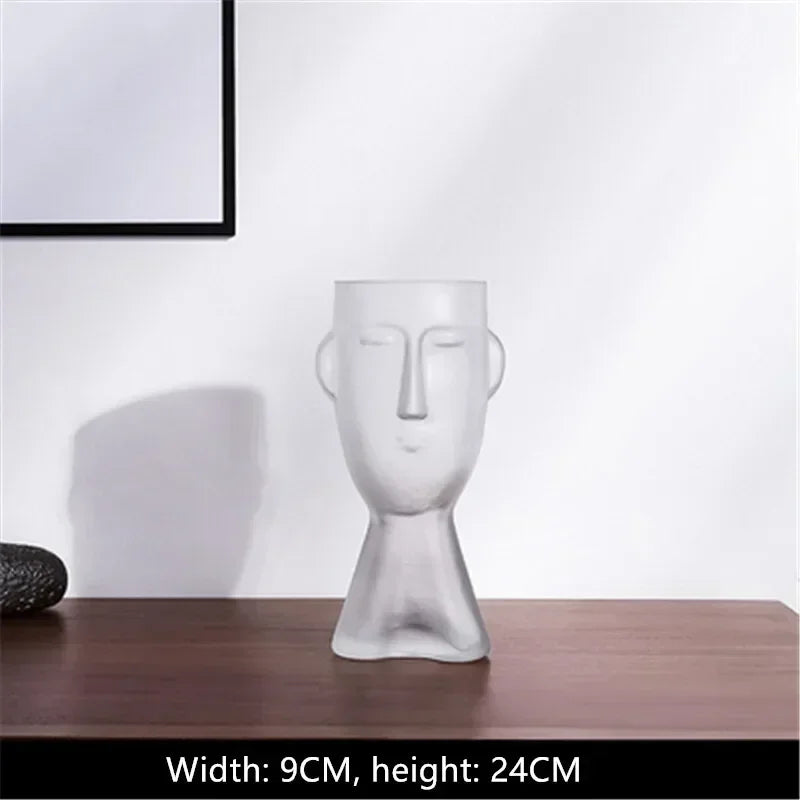 Lillo-Vase Visage Artistique en Verre Décoratif inspiré des Statues de l'Île de Pâques