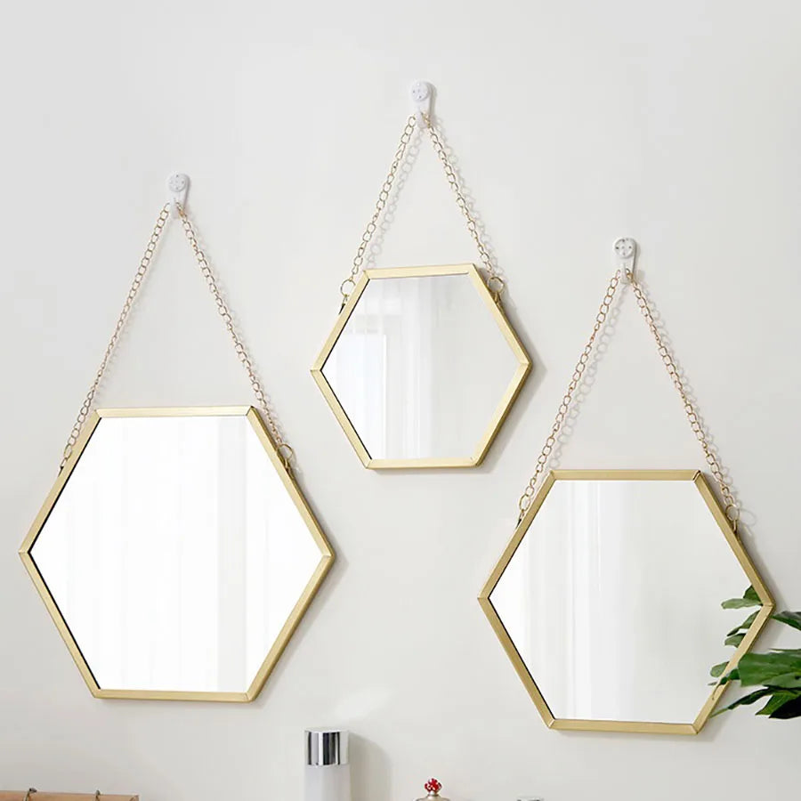 Octavia-Miroirs Hexagonaux Dorés Design