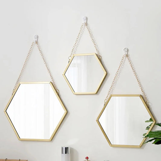 Octavia-Miroirs Hexagonaux Dorés Design