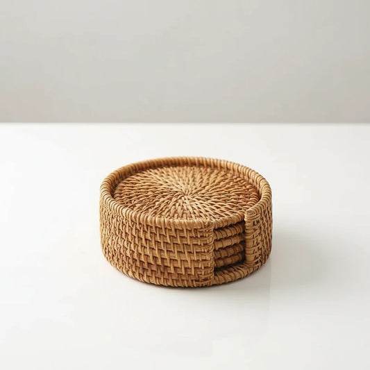 Dessous de verre en rotin naturel – Lot de 6