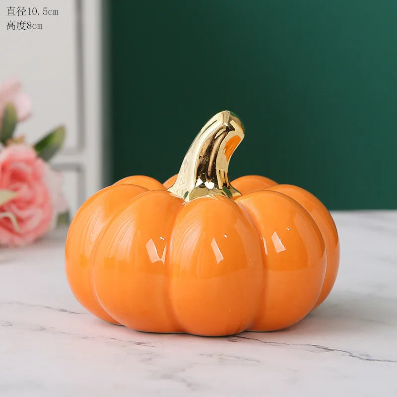 Citrouille décorative en céramique émaillée – Plusieurs coloris