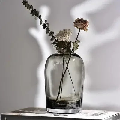 Vase en verre fumé ou transparent – Style européen