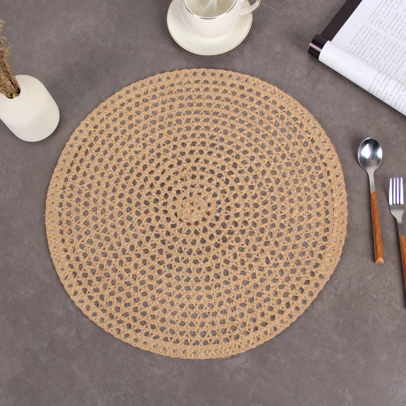 Roll-Sets de table ronds en fibres naturelles – Lot de 4 ou 6