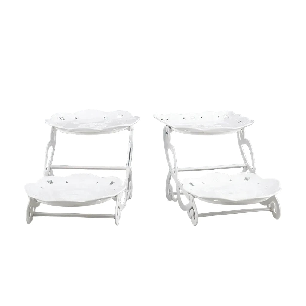 Présentoir décoratif blanc – support élégant pour desserts et décoration