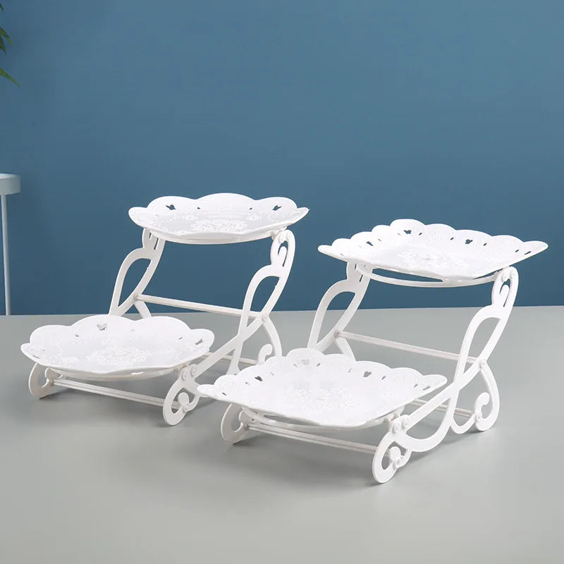 Présentoir décoratif blanc – support élégant pour desserts et décoration