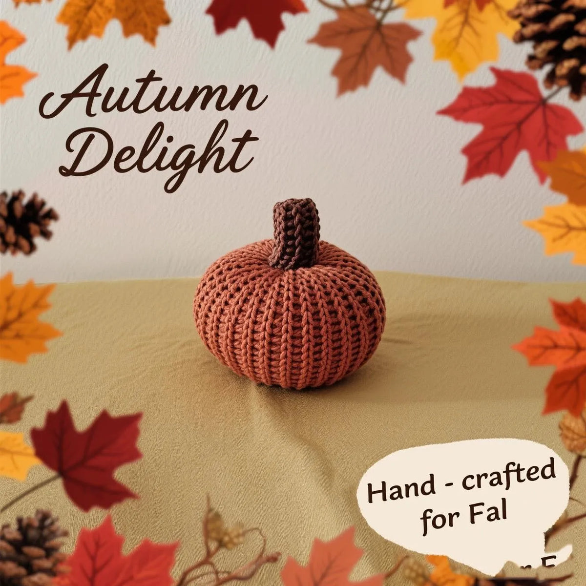Citrouille décorative tricotée – Ornement doux pour l’automne
