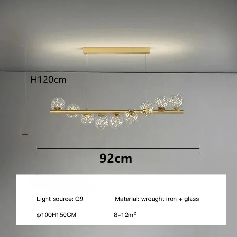 Vella-Lustre design suspendu à globes LED – suspension moderne salle à manger
