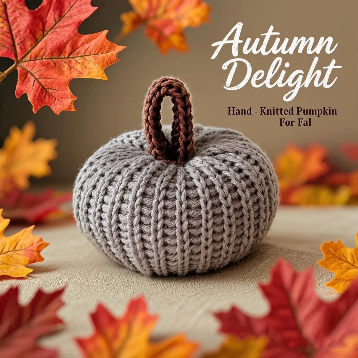 Citrouille décorative tricotée – Ornement doux pour l’automne