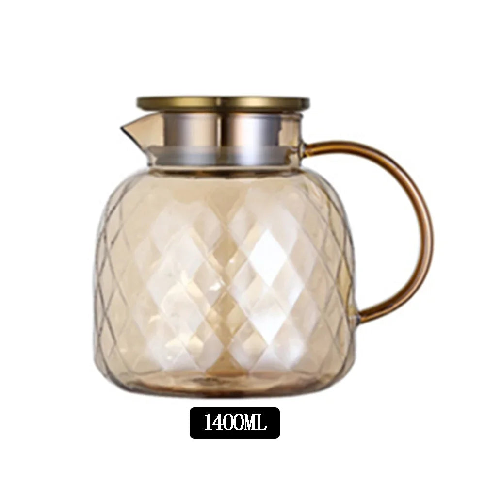 Ombré-Théière et tasse en verre ambré texturé