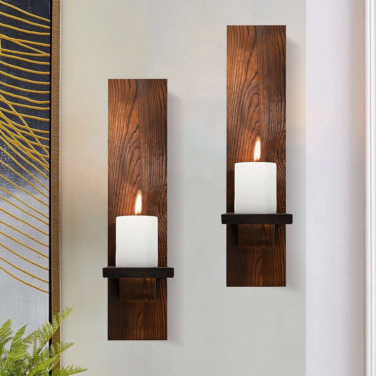 Amazone-Applique murale bougeoir en bois – décoration murale chaleureuse