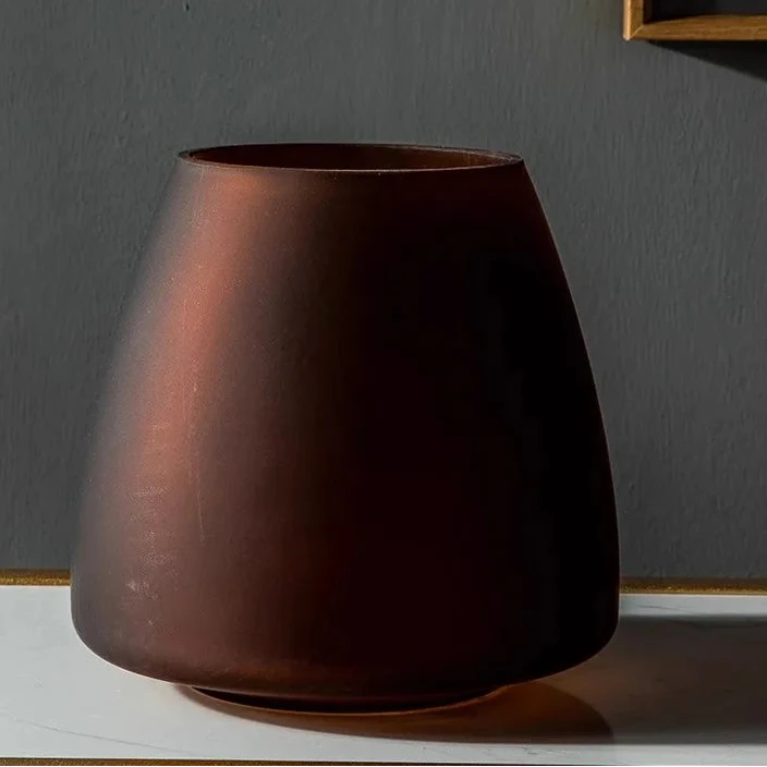 Vase en verre dépoli – Décoration florale & hydroponique