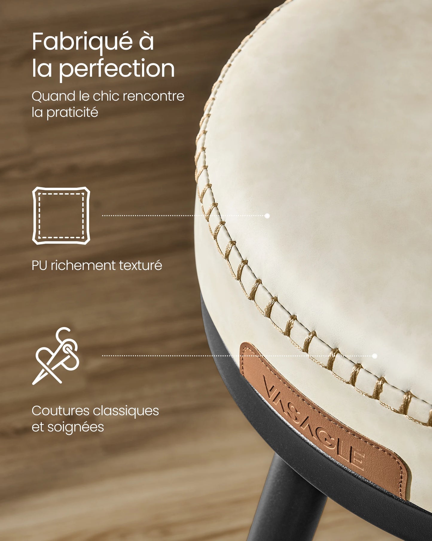 Baron-Lot de 2 tabourets de bar pivotants design minimaliste