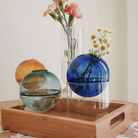 Vase Soliflore Boule en Verre Coloré