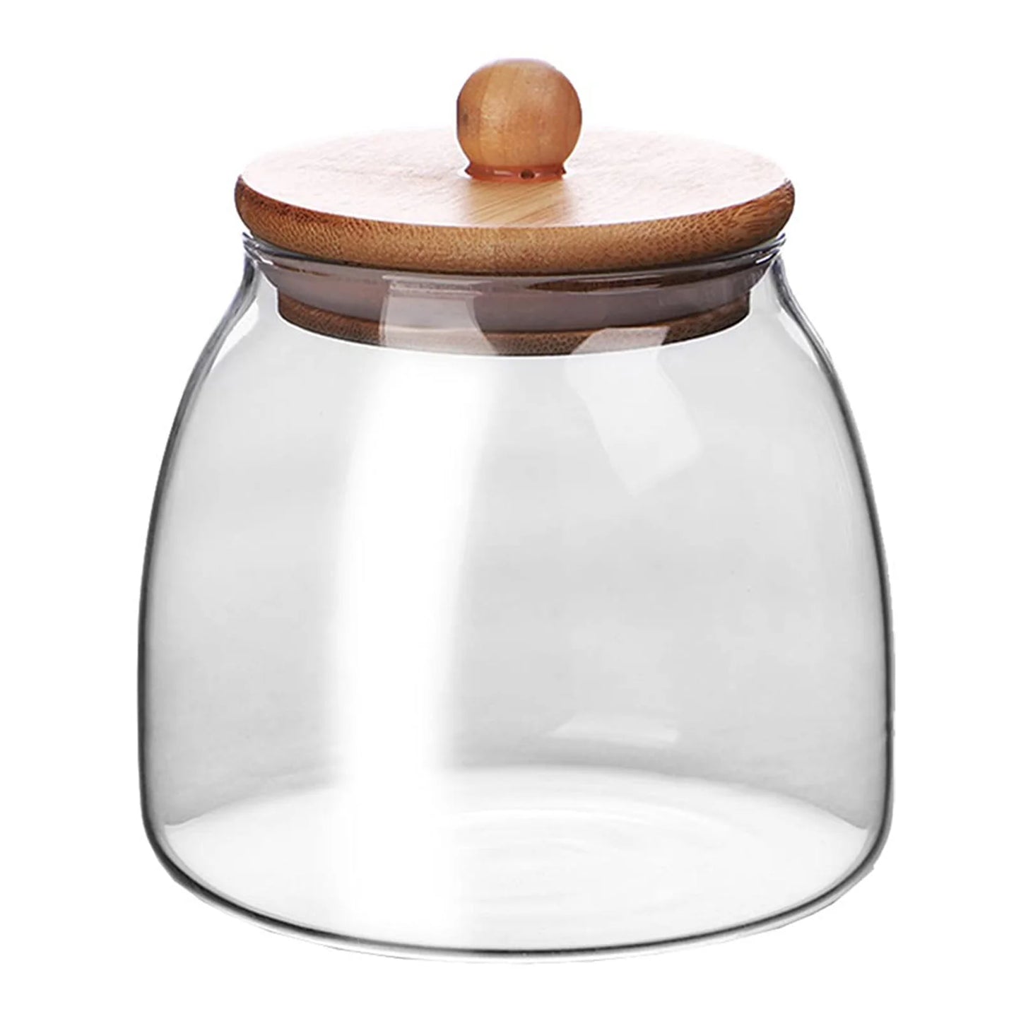 Bocaux en verre hermétiques avec couvercle bois – Rangement élégant