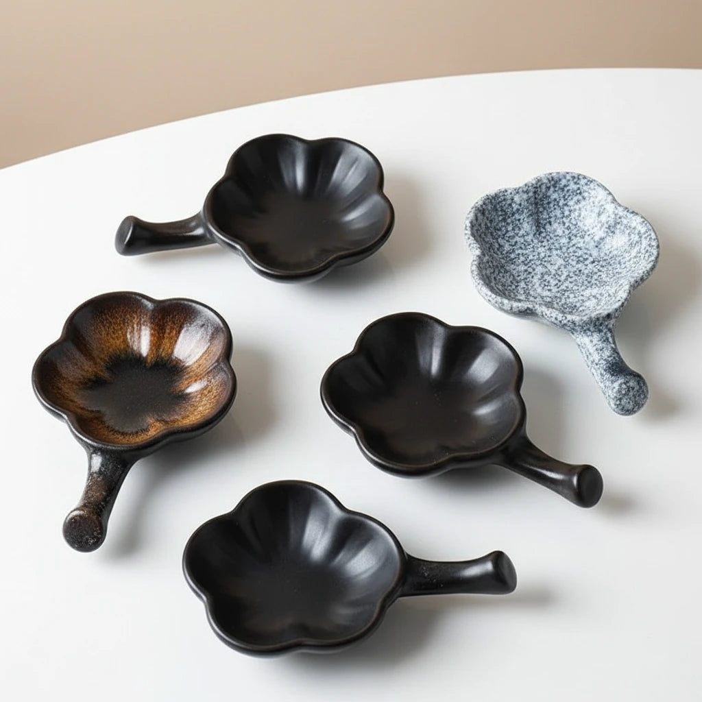 Fleura-Coupelles à sauce en céramique – Élégance japonaise minimaliste