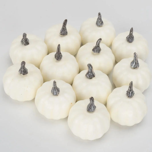 Lot de 12 mini citrouilles décoratives automnales