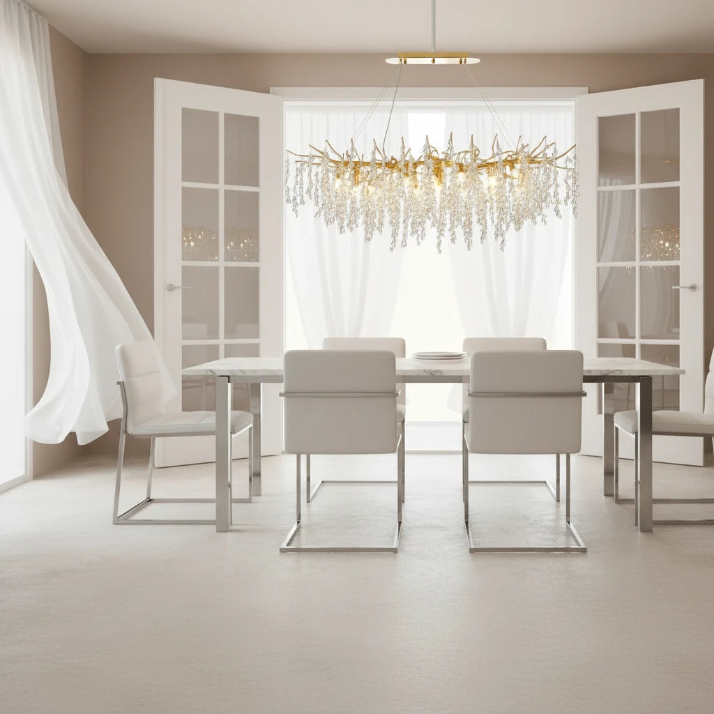 Dubaï-Suspension cristal moderne dorée – lustre design salon