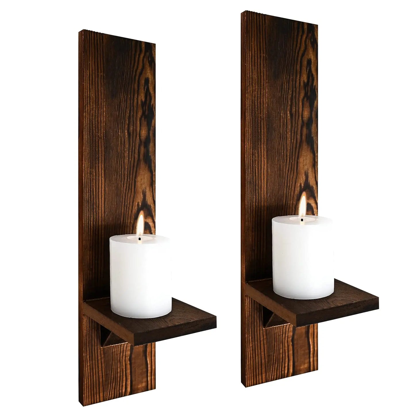 Amazone-Applique murale bougeoir en bois – décoration murale chaleureuse