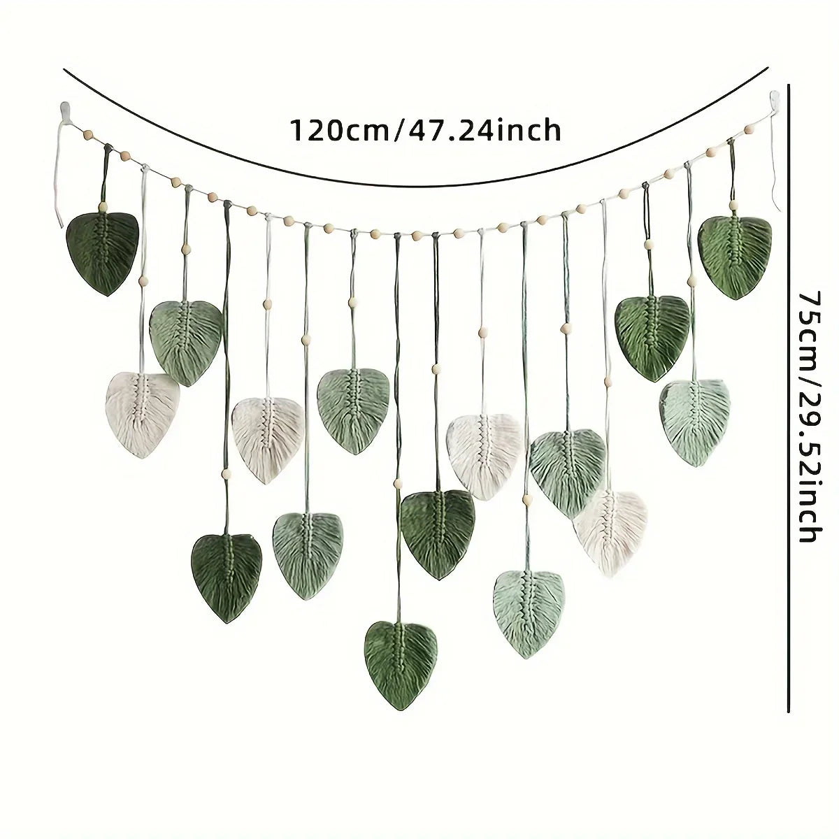 Amazone-Décoration murale suspendue bohème feuilles vertes