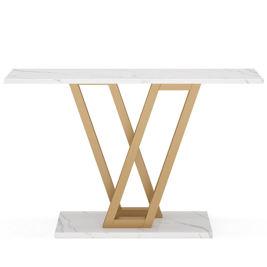 Sherja-Console design contemporaine avec piètement géométrique doré