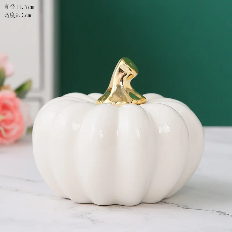 Citrouille décorative en céramique émaillée – Plusieurs coloris
