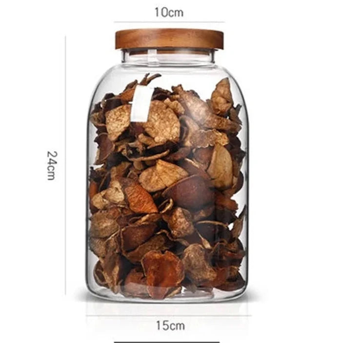 prato-Bocaux en verre grand format avec couvercle bois – Rangement élégant