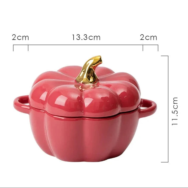 Bol citrouille en céramique avec couvercle – Décoration & art de la table